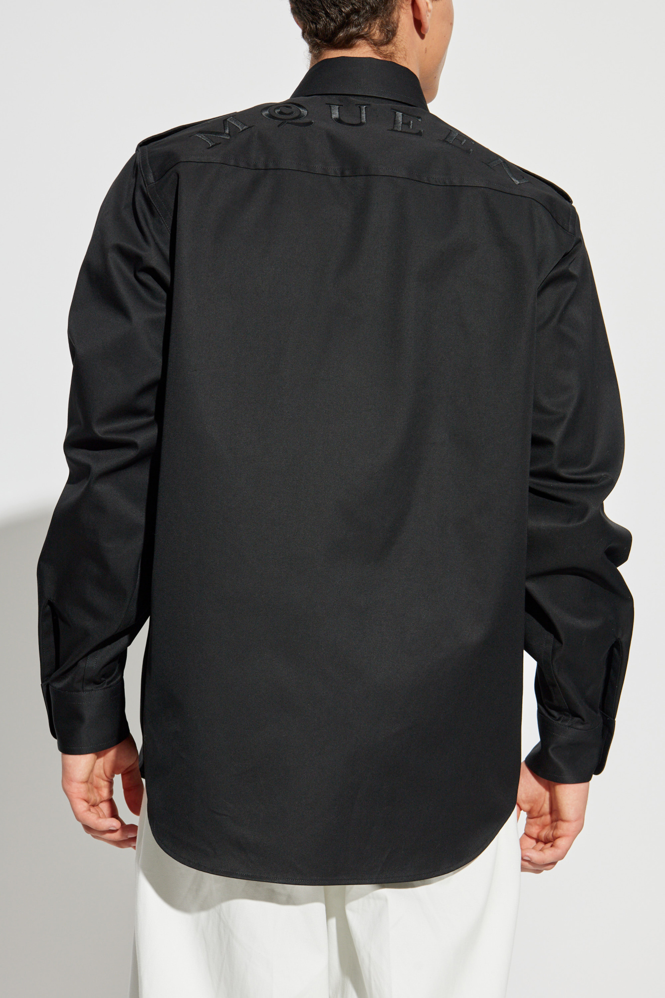 【グぬ】Alexander McQueen 長袖シャツ Alexander McQueen Printed Harness Shirt 782241.QNAAD-1000